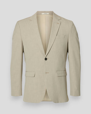 Mænds slim Liam blazer i oatmeal fra Selected, elegant blazer med moderne pasform og let stof.