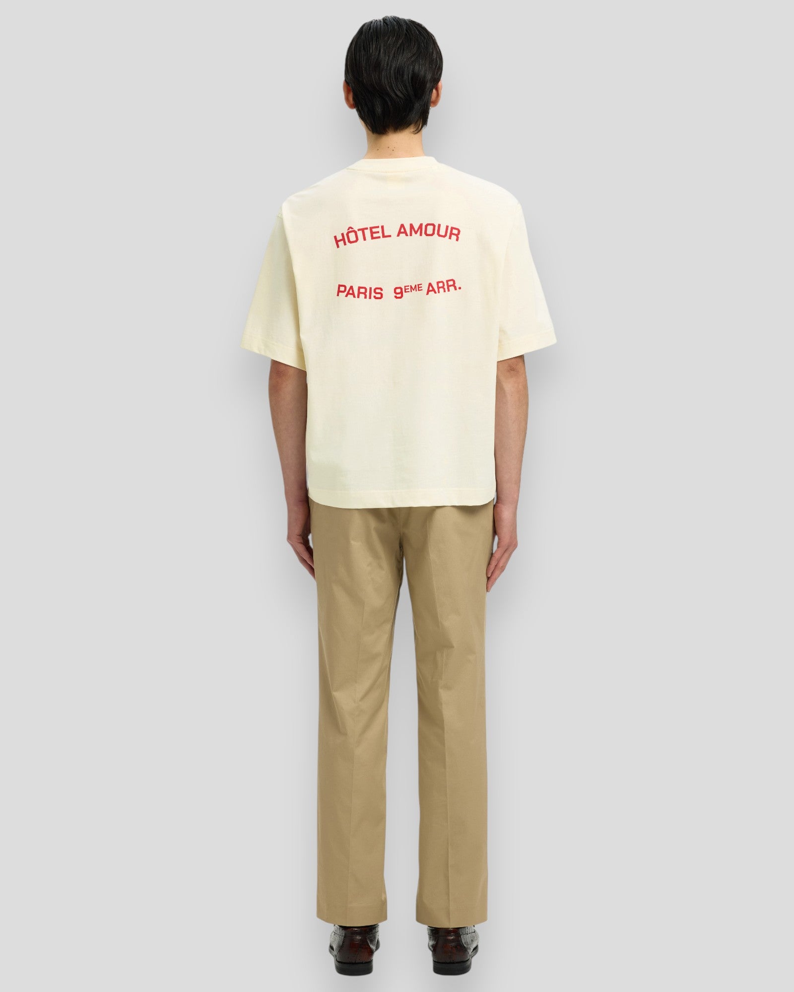 Boxy Liam SS O-Neck Tee Hotel Amour - Egret