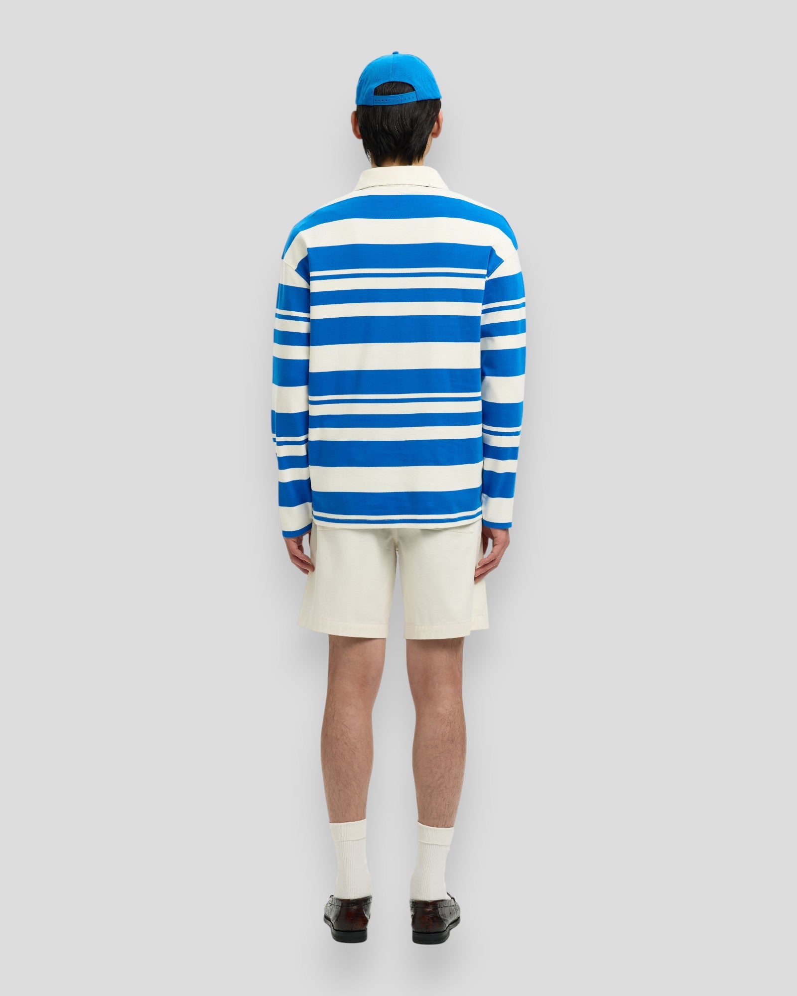 Relax Jack LS Polo Hotel Amour - Egret Stripes/Victoria Blue