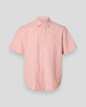 Regular Claus Clay Linen Blend SS Shirt - Rose Dawn