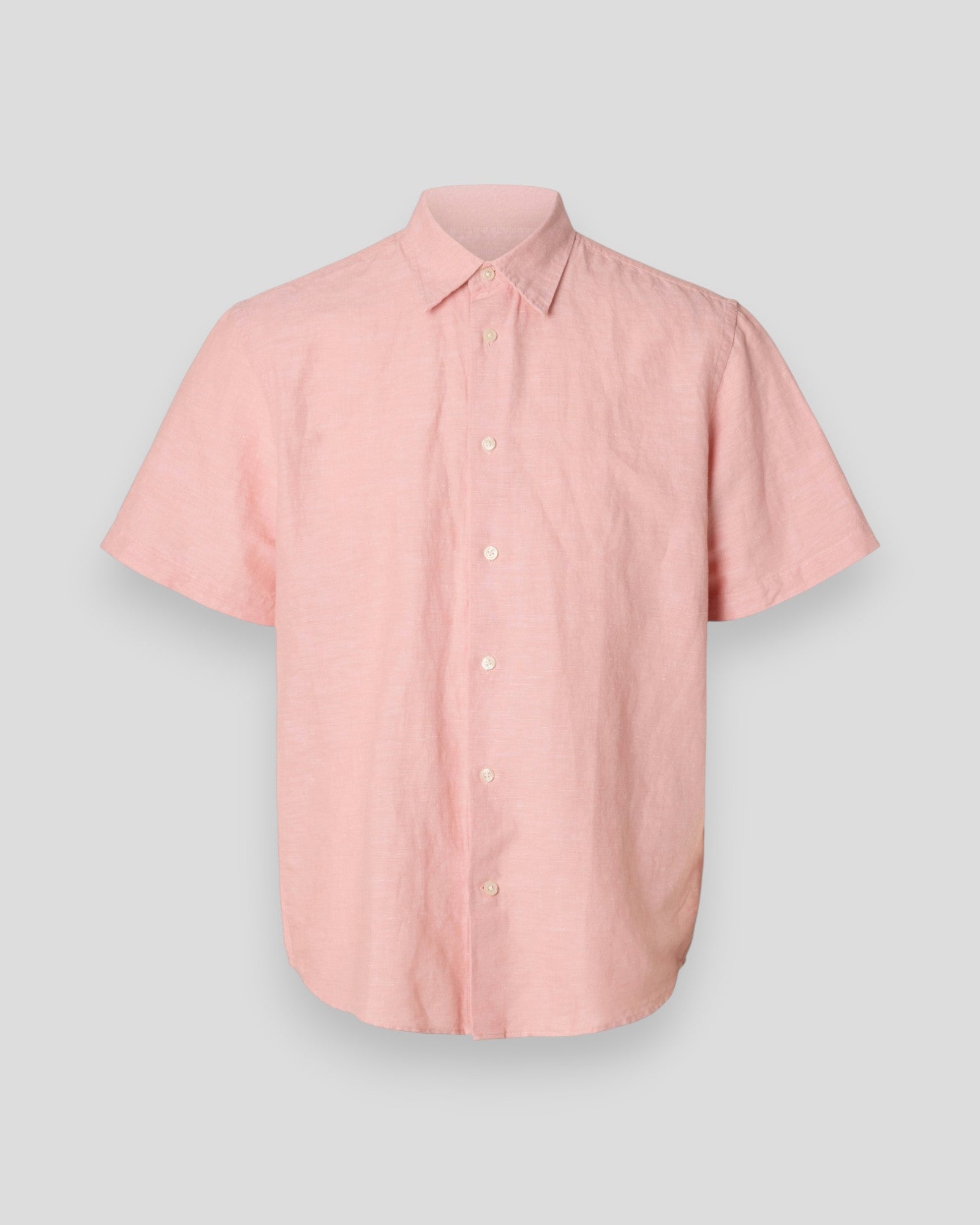 Regular Claus Clay Linen Blend SS Shirt - Rose Dawn