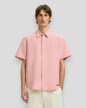 Regular Claus Clay Linen Blend SS Shirt - Rose Dawn