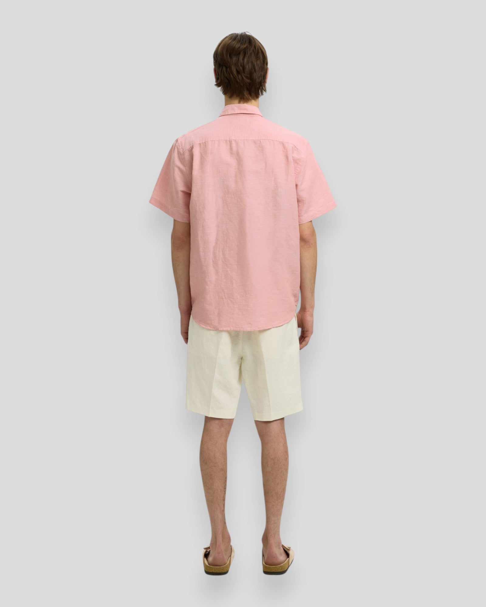 Regular Claus Clay Linen Blend SS Shirt - Rose Dawn