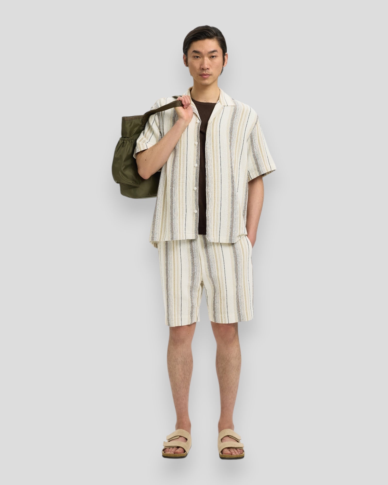 Relax Cal SS Shirt Resort - Egret/Brown Multi