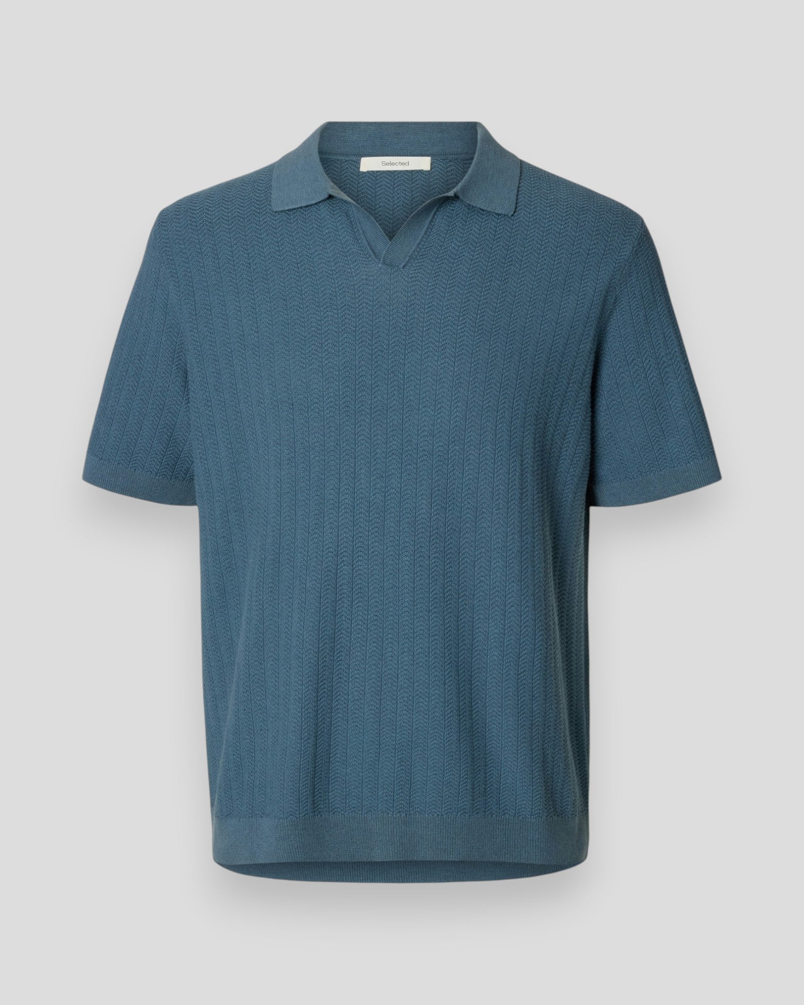 Mattis SS Linen Blend Struc Polo - Blue Mirage