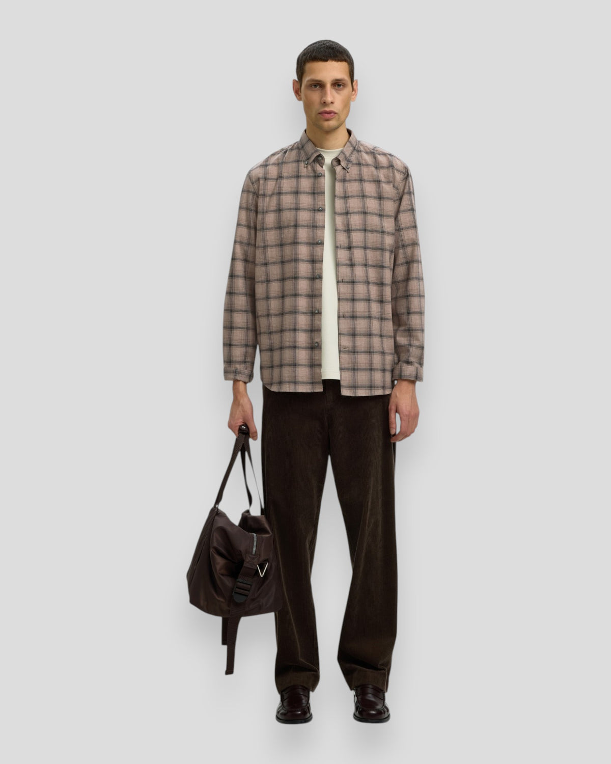 Cole-Jay Regular Melange LS Shirt - Cornstalk/Black Checks