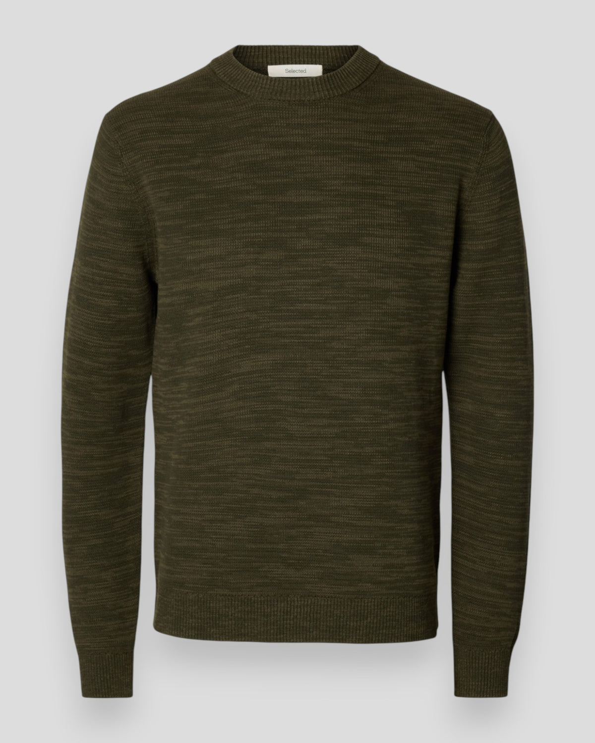 Dane Knit Structure Crew Neck - Forest Night/Kalamata Twist