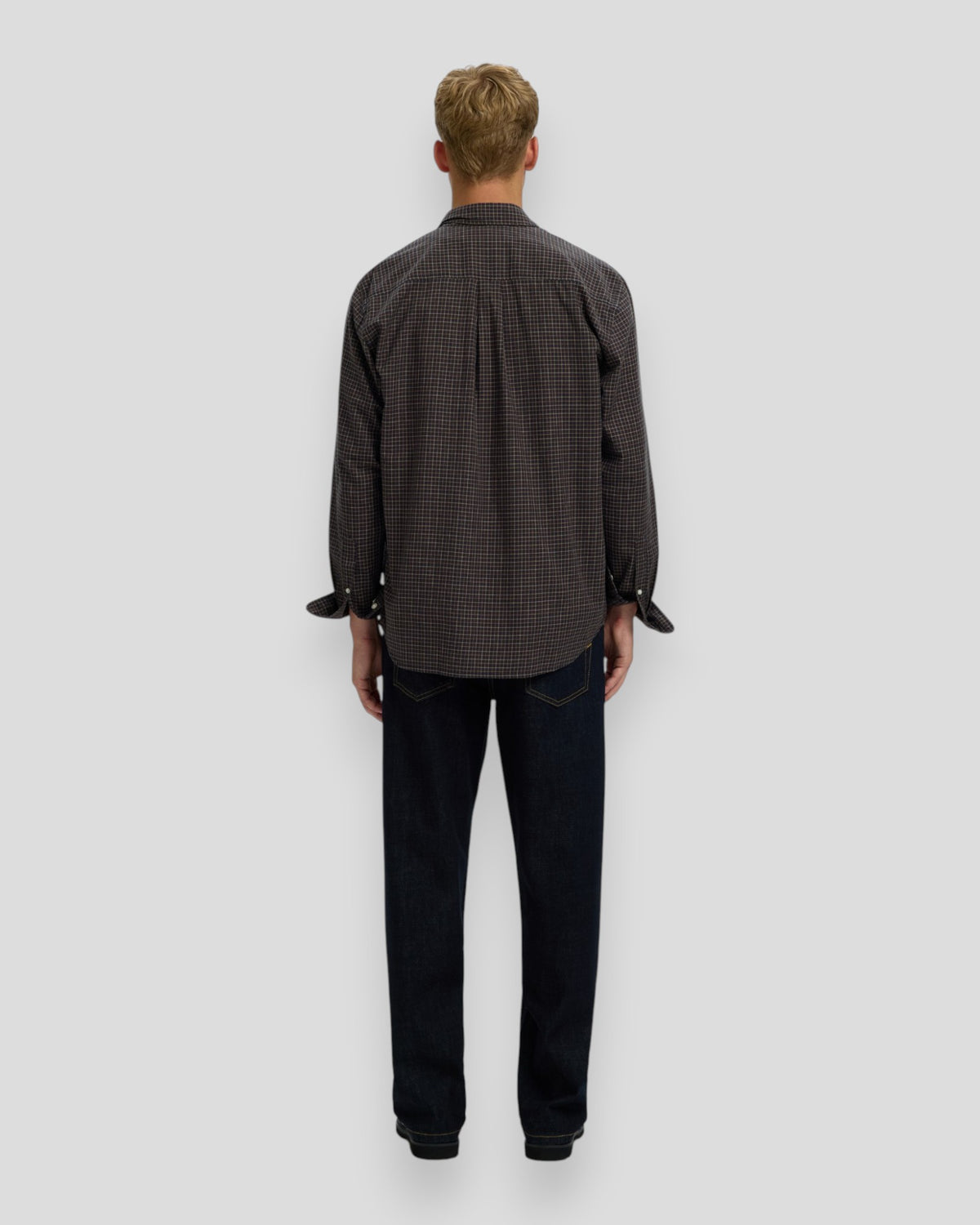 Cole-Jay Regular Melange LS Shirt - Dark Sapphire Checks Multi
