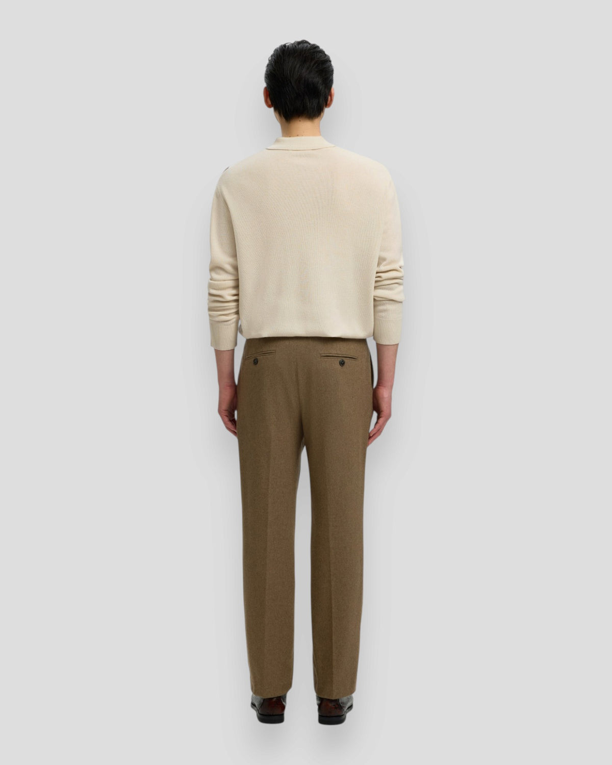 Tray LS Merino Argyle Polo - Silver Birch/Delicioso
