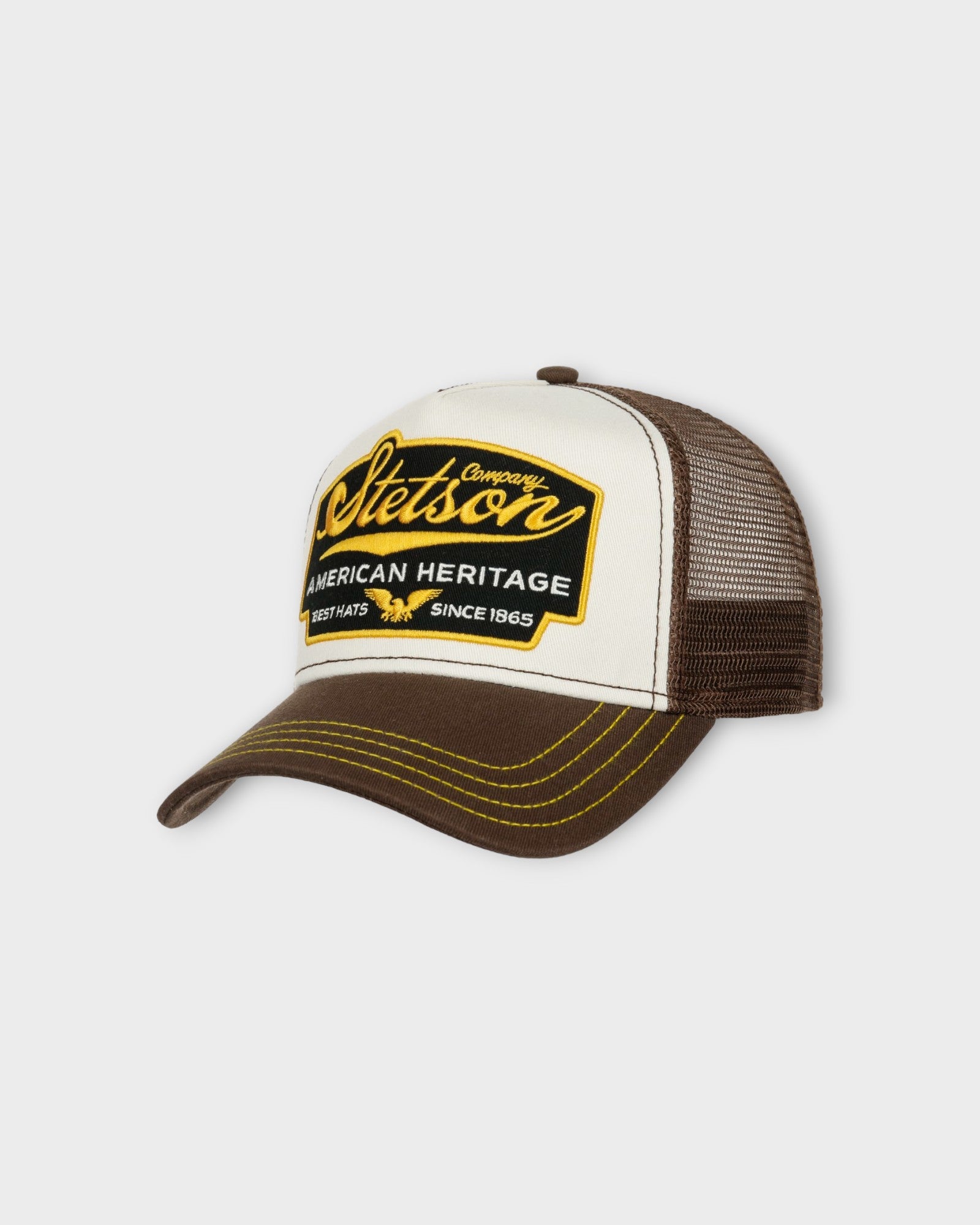 Trucker Cap American Heritage Dark Brown - Brun Stetson Trucker Cap til Mænd. Her set forfra.