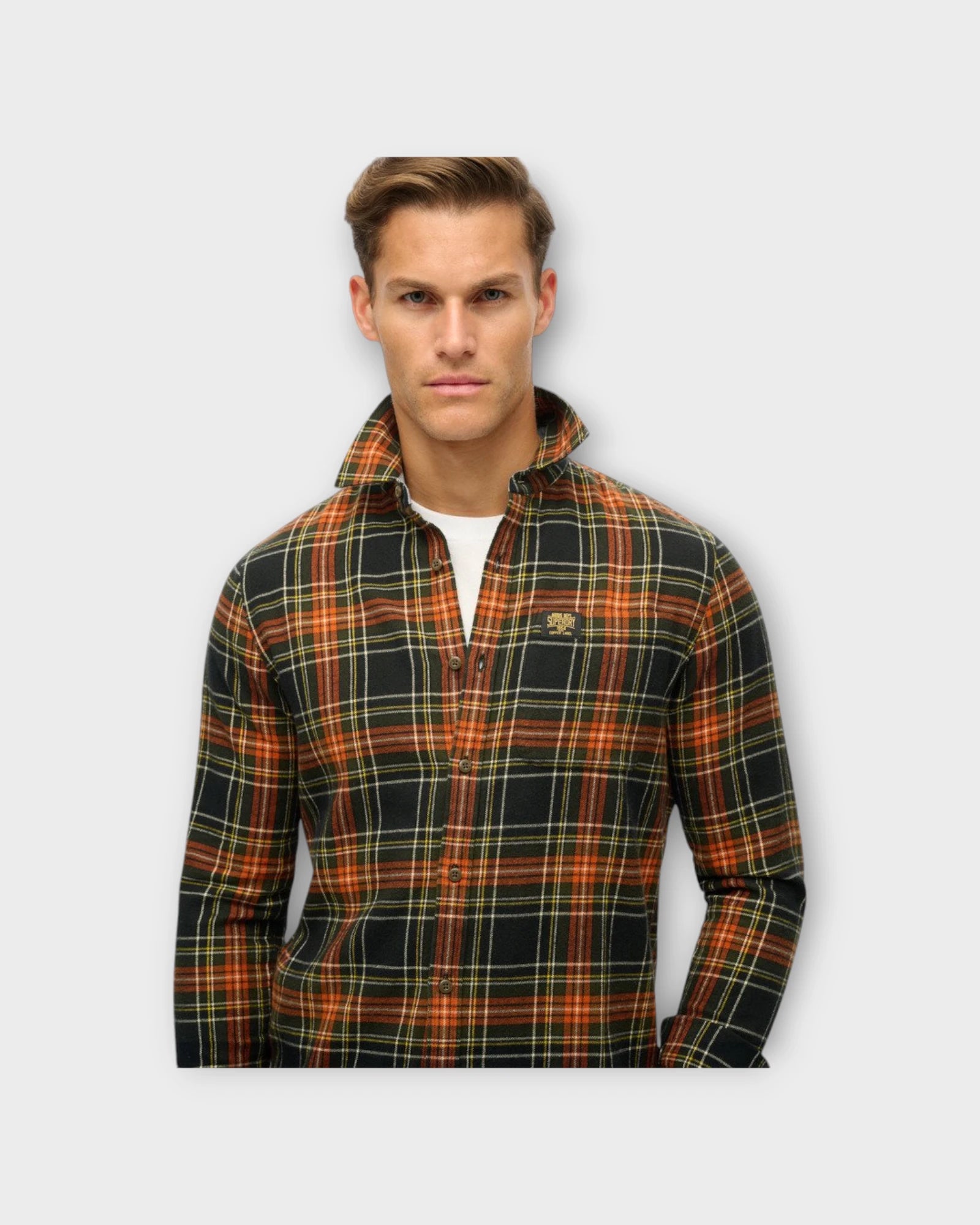 Lumberjack Shirt L/S Bryce Check Black - Sort ternet Superdry Herre Skjorte. Her set på model i closeup.