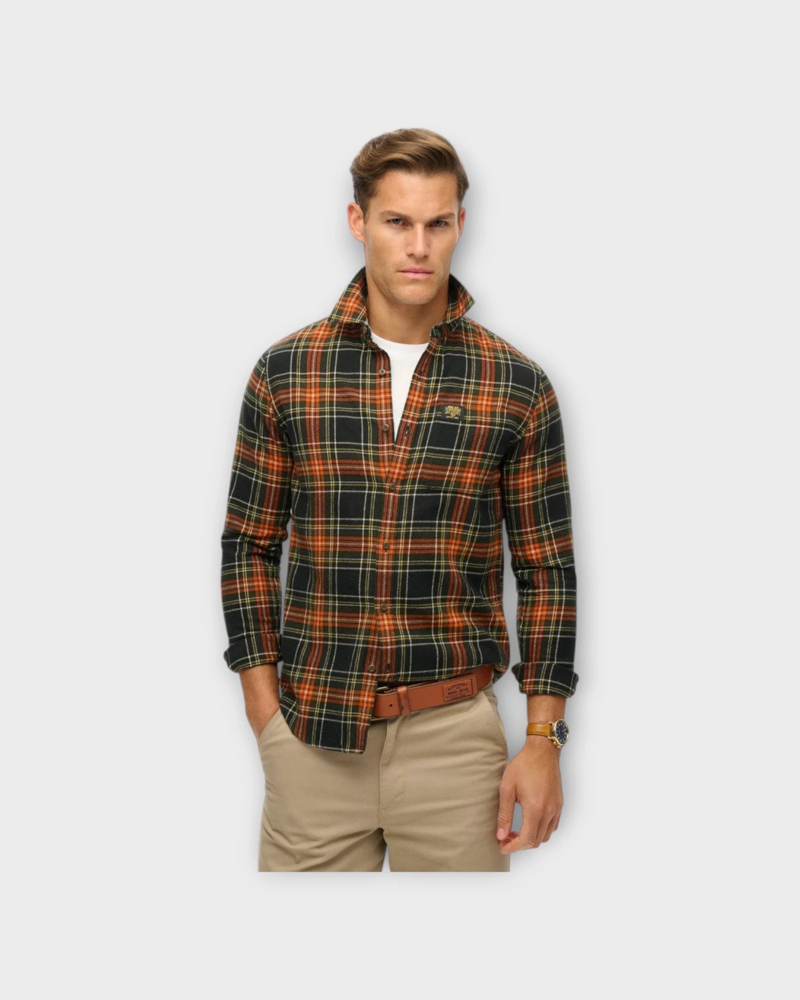 Lumberjack Shirt L/S Bryce Check Black - Sort ternet Superdry Herre Skjorte. Her set på model forfra.