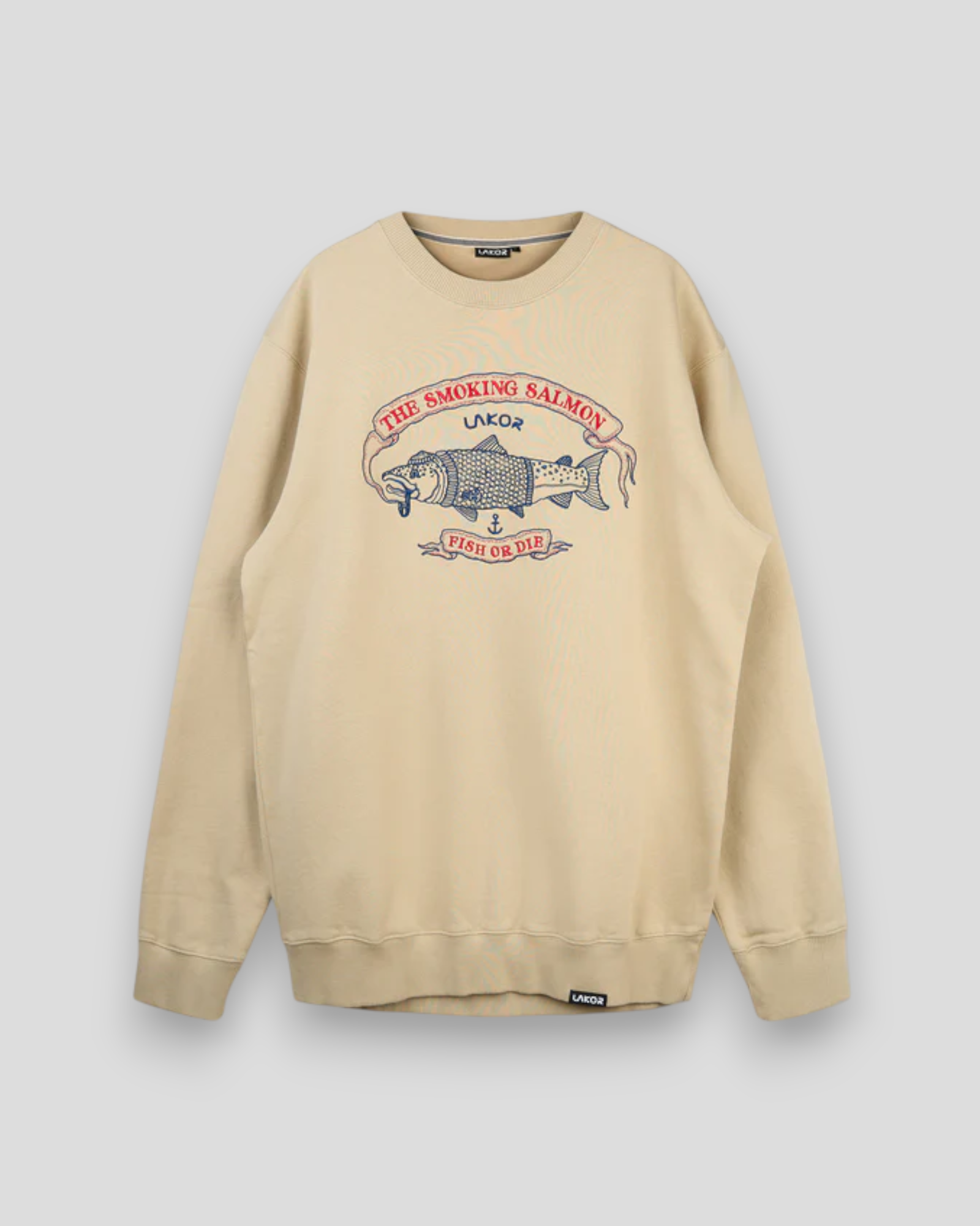 The Smoking Salmon Crewneck - White Pepper