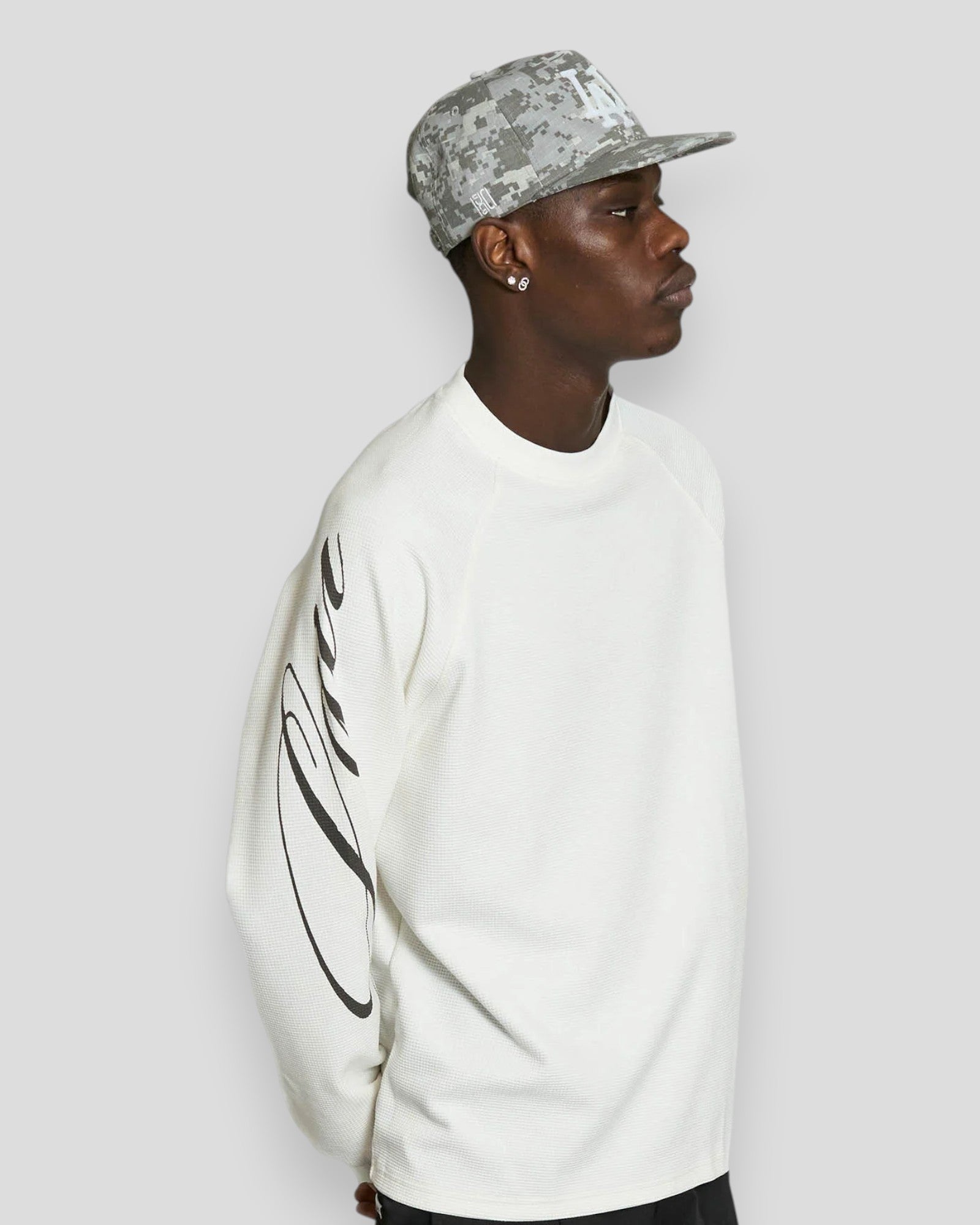 Loop Waffle Long Sleeve - White