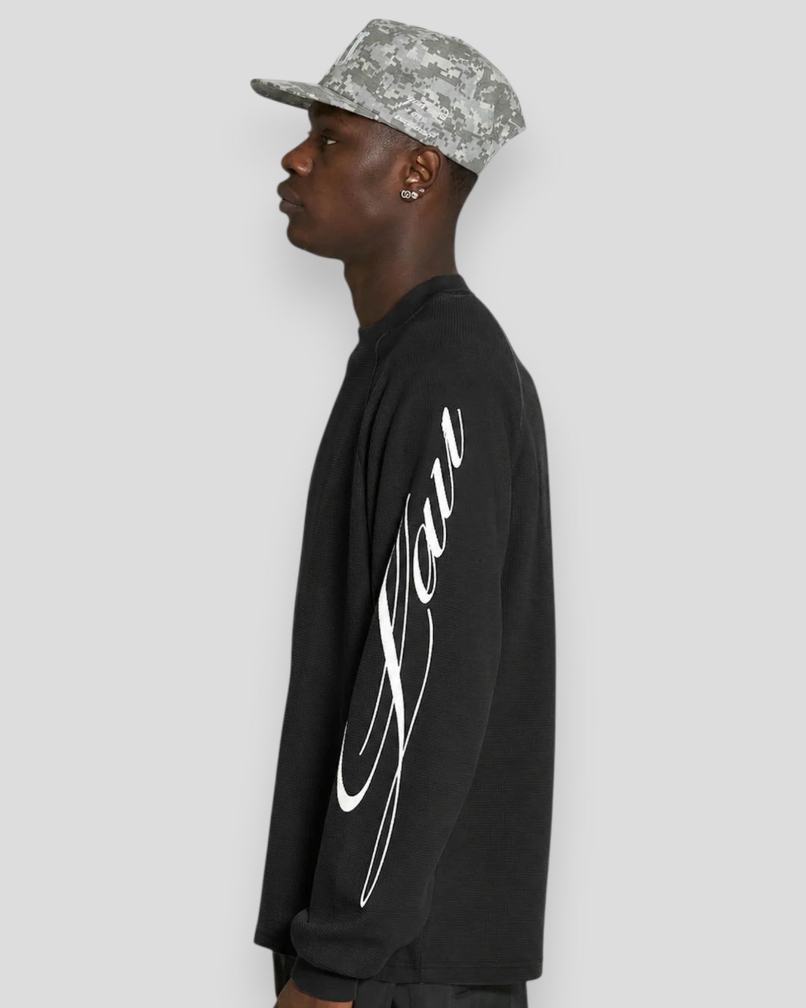Loop Waffle Long Sleeve - Black