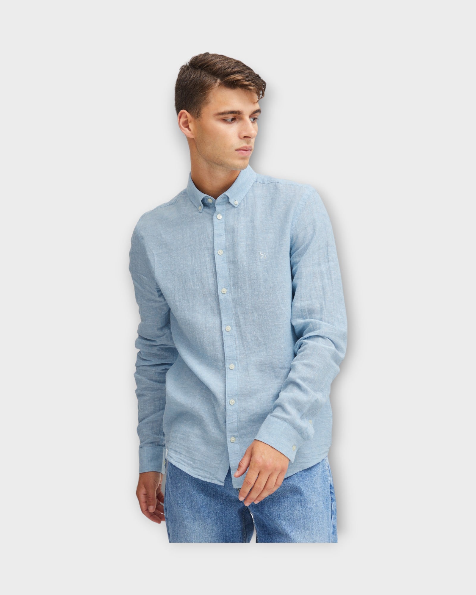 Anton Linen Shirt - Silver Lake Blue