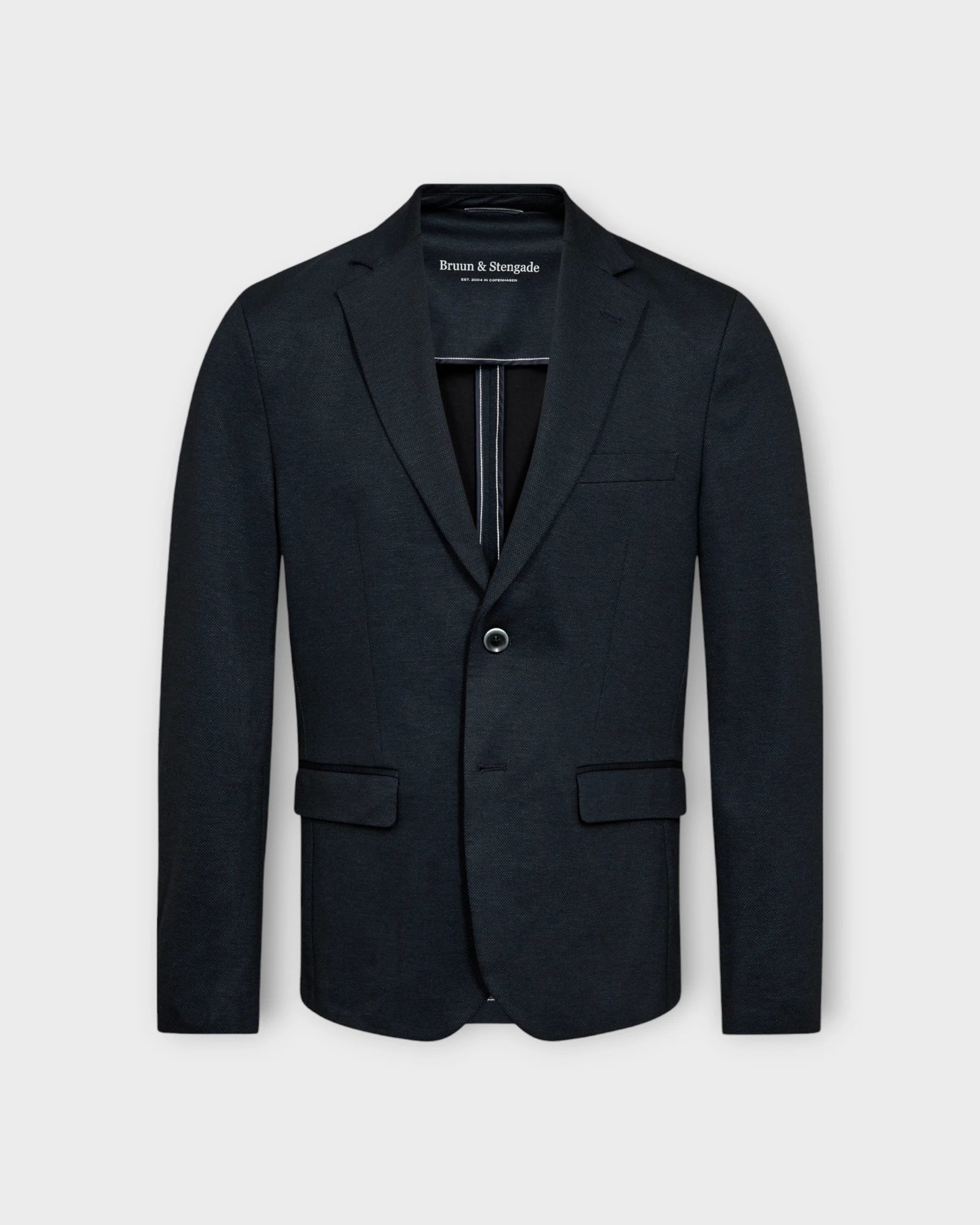 Chapelle Classic Fit Blazer Navy - Blå Bruun & Stengade Herre Blazer. Her set forfra.