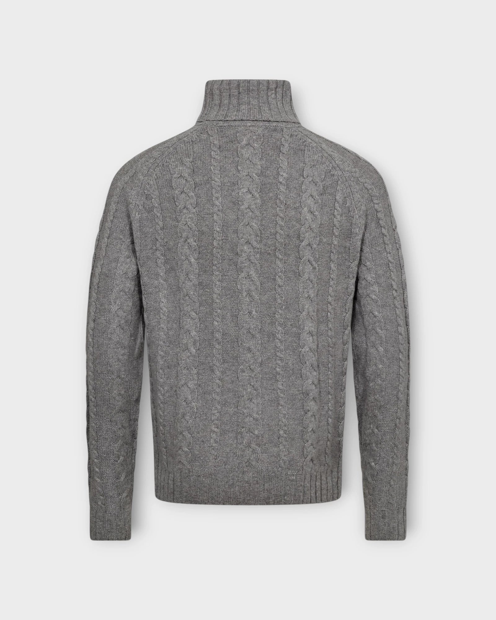 Kano Regular Fit Knitwear Grey - Grå Bruun & Stengade Herre Uld Rullekrave. Her set bagfra.