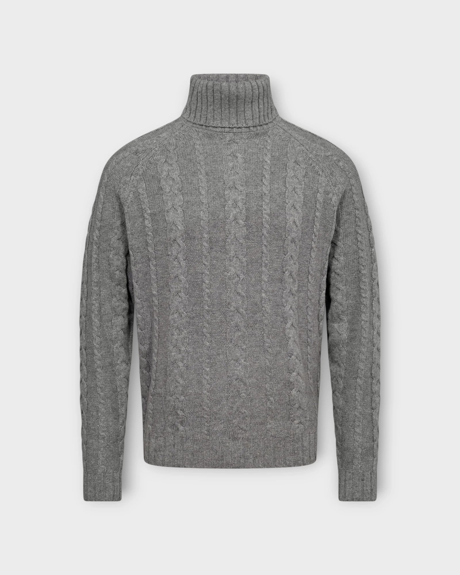 Kano Regular Fit Knitwear Grey - Grå Bruun & Stengade Herre Uld Rullekrave. Her set forfra.