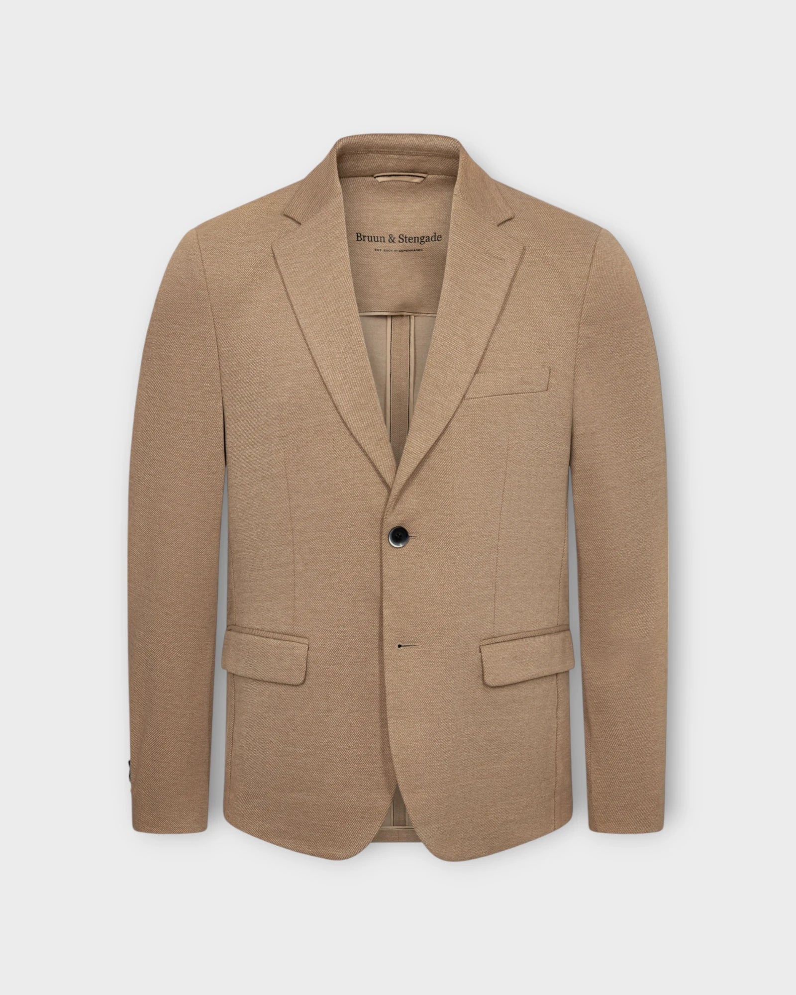 Marne Classic Fit Blazer Sand - Bruun og Stengade Herre Blazer. Her set forfra.