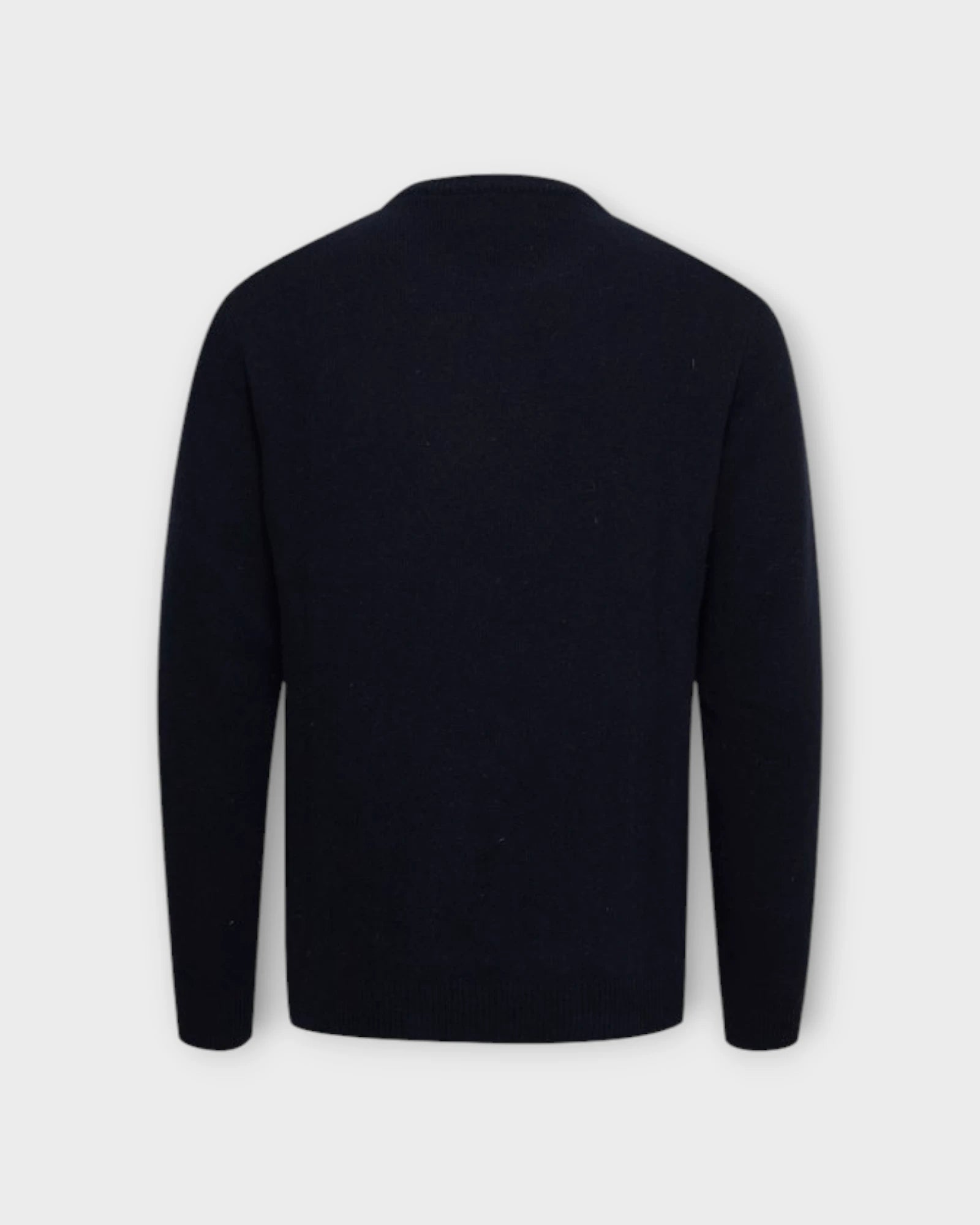 Karl Crew Neck Bounty Knit Navy Blazer - Mørkeblå Casual Friday Strik til Mænd. Her set bagfra.