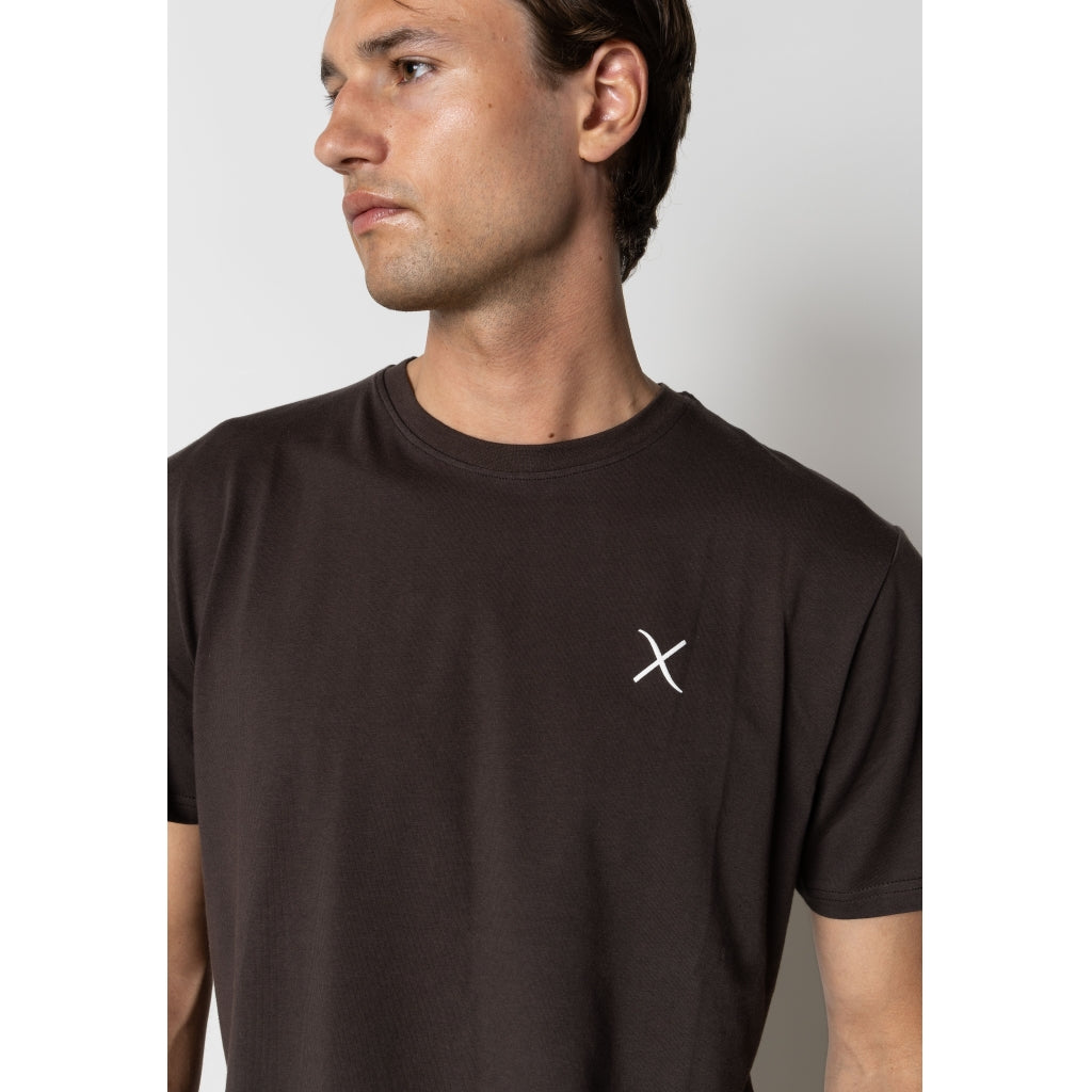 Cross Logo Organic Tee - Dark Brown