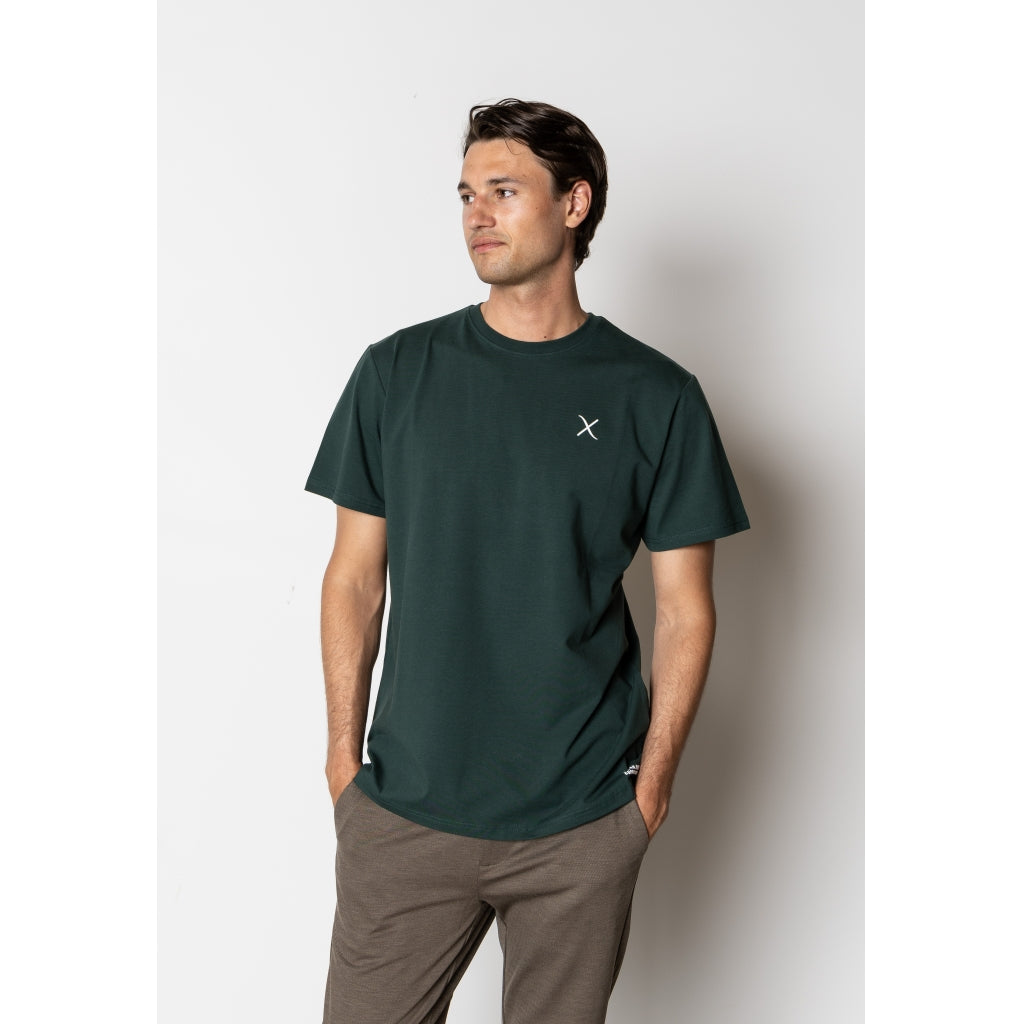 Cross Logo Organic Tee - Deep Green