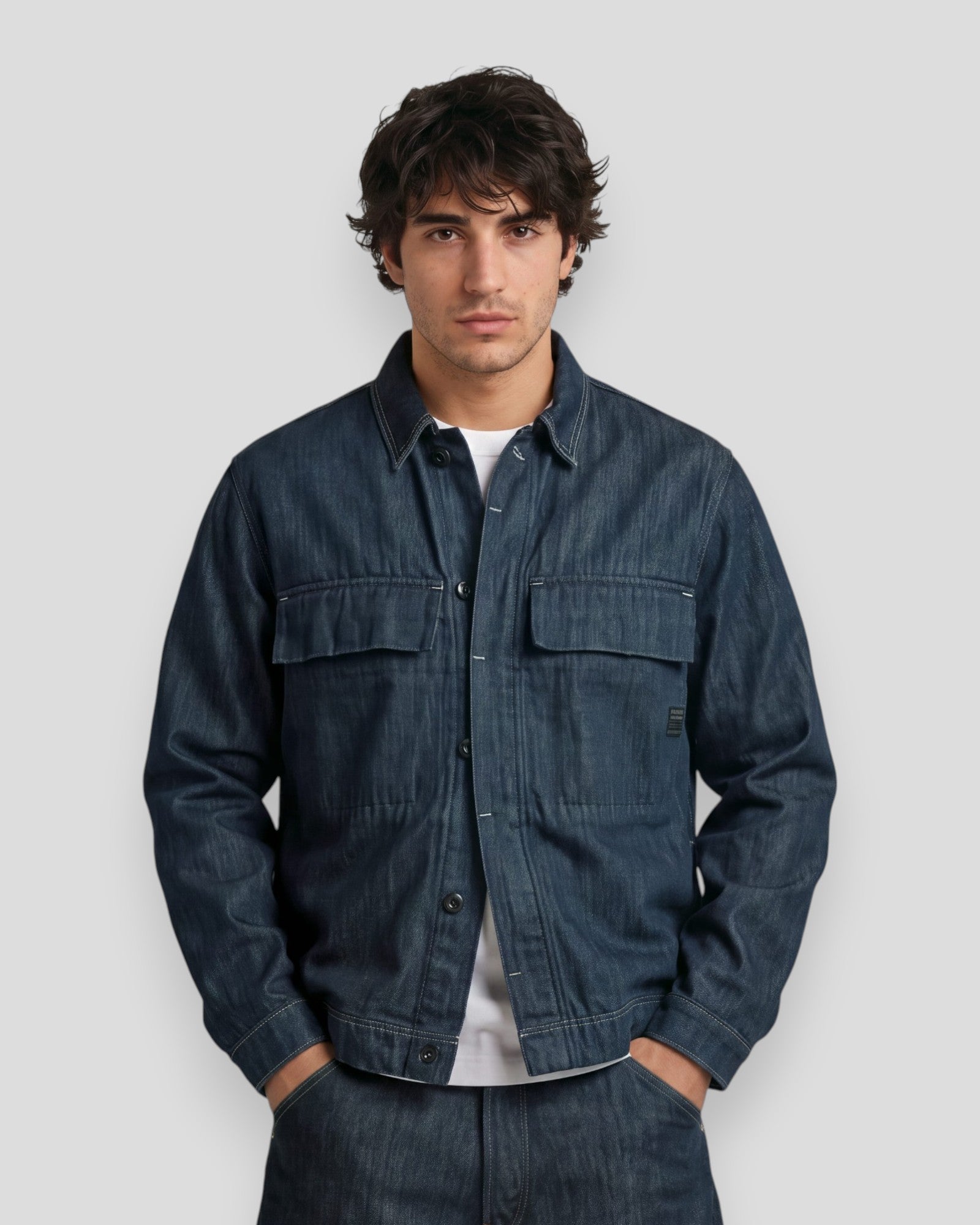 Boxy Clean Overshirt - Neo Raw Denim