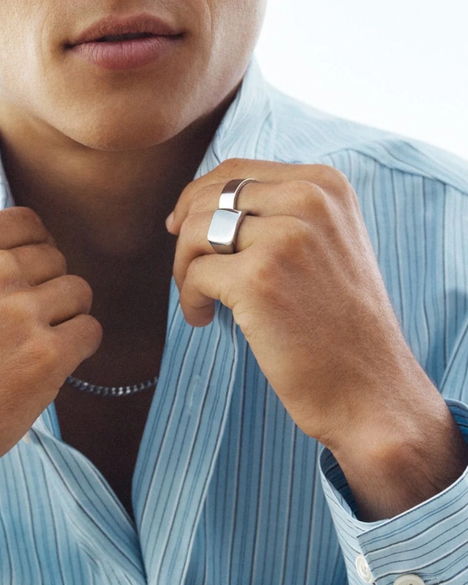 Men's Steel Signet Ring by Edblad featuring a sleek, polished design and bold signet details.