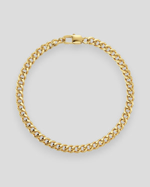 Gold Edblad Riley men's bracelet with sleek, minimalist design featuring smooth metal links and secure clasp detail.
