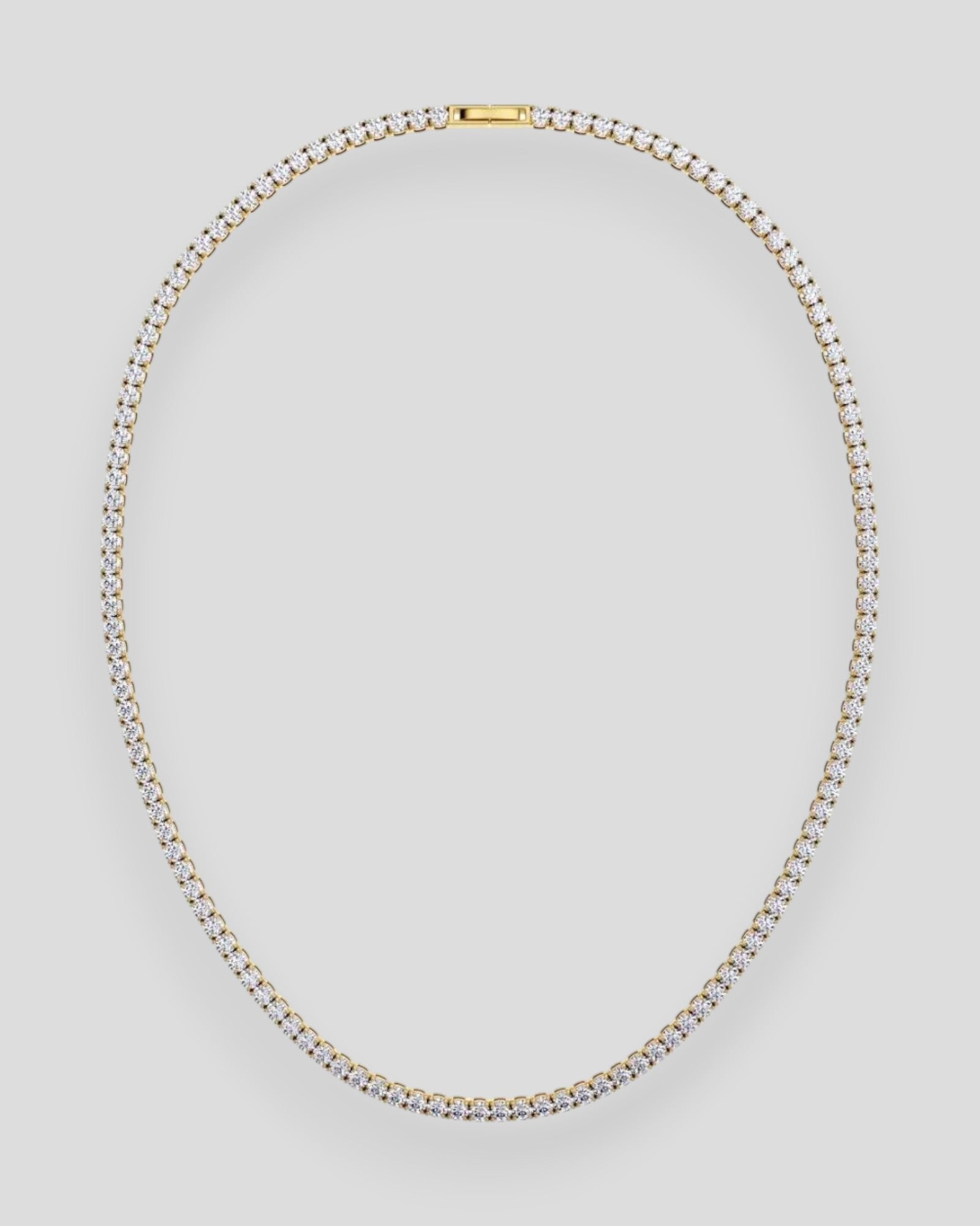 Guld tennis halskæde til kvinder fra Edblad, fin og elegant smykkestil med små glitrende kugler.