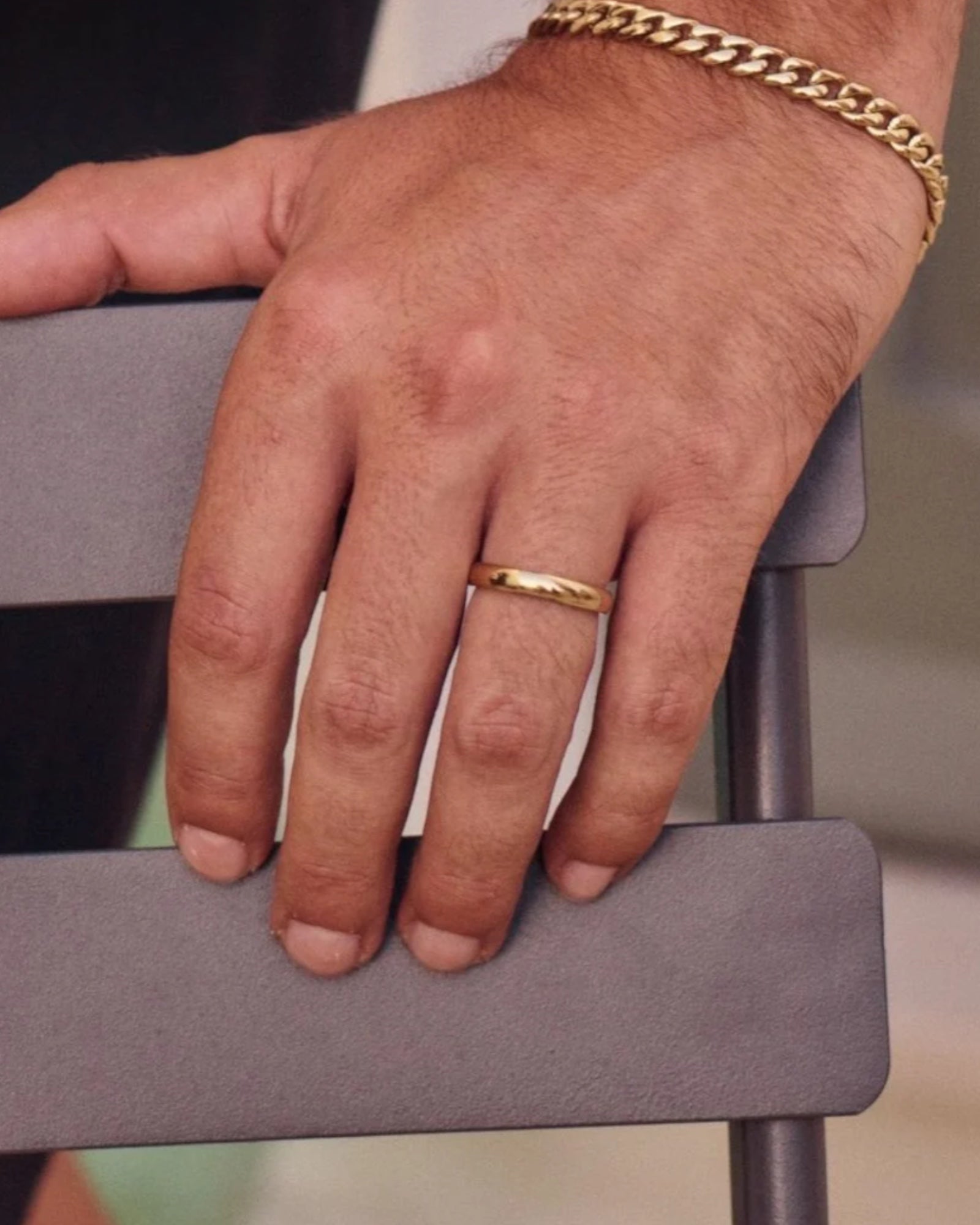 Gold men's Infinite Ring by Edblad featuring a sleek, minimalist design and polished finish.