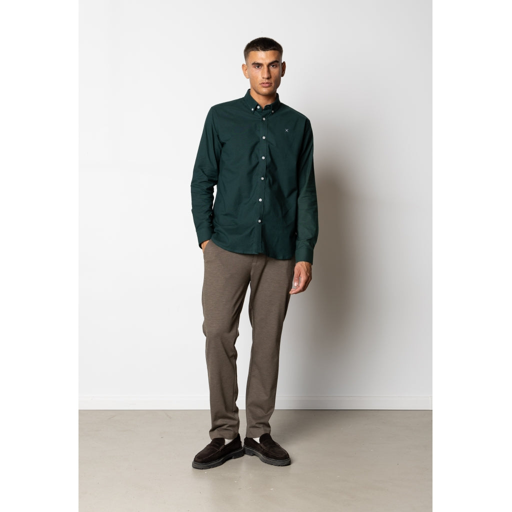 Oxford Stretch Plain - Deep Green