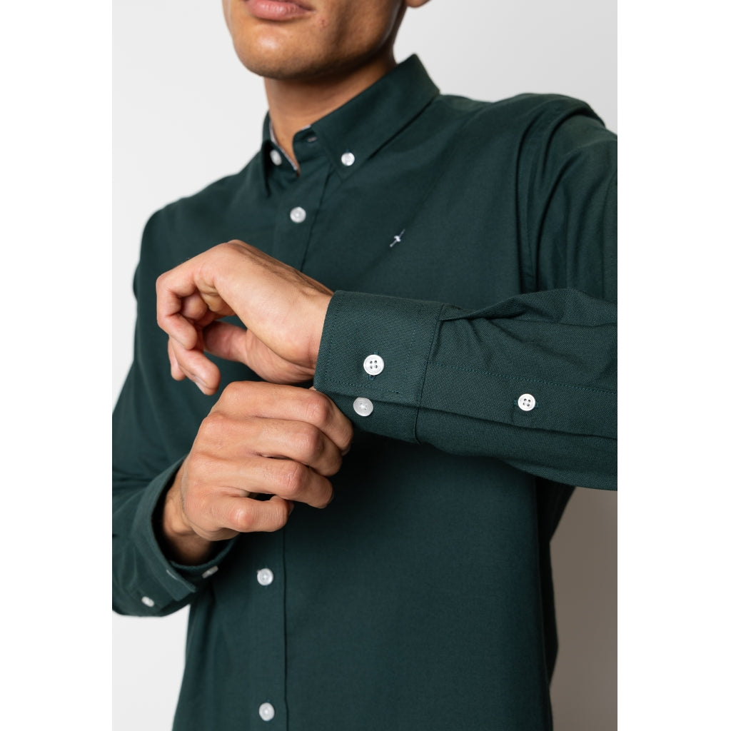 Oxford Stretch Plain - Deep Green