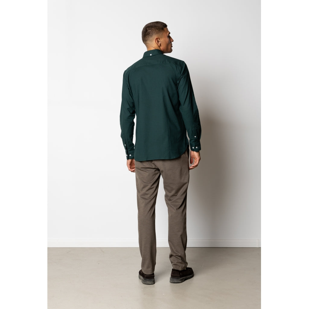 Oxford Stretch Plain - Deep Green