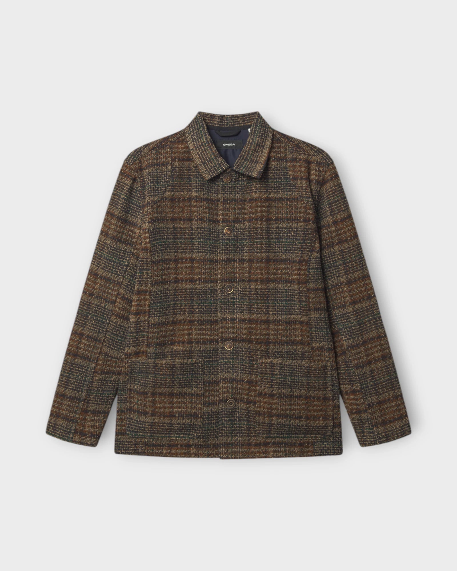 Oscar J Check Multi Check - Loose Fit Ternet Gabba Herre Overshirt. Her set forfra.