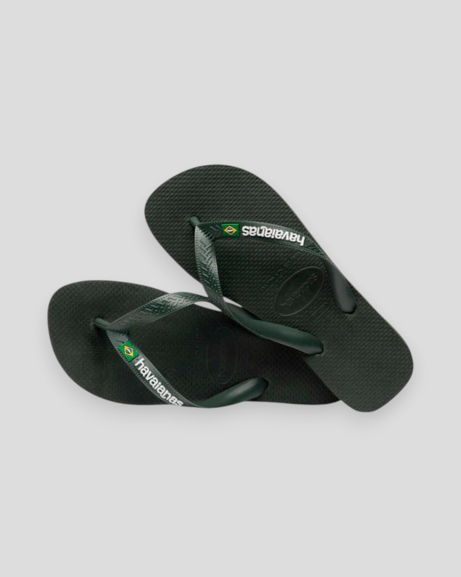 Havaianas Brasil Logo 5983 men's sandaler i grøn olivengrøn med logo på stropper, afslappet sommerstil
