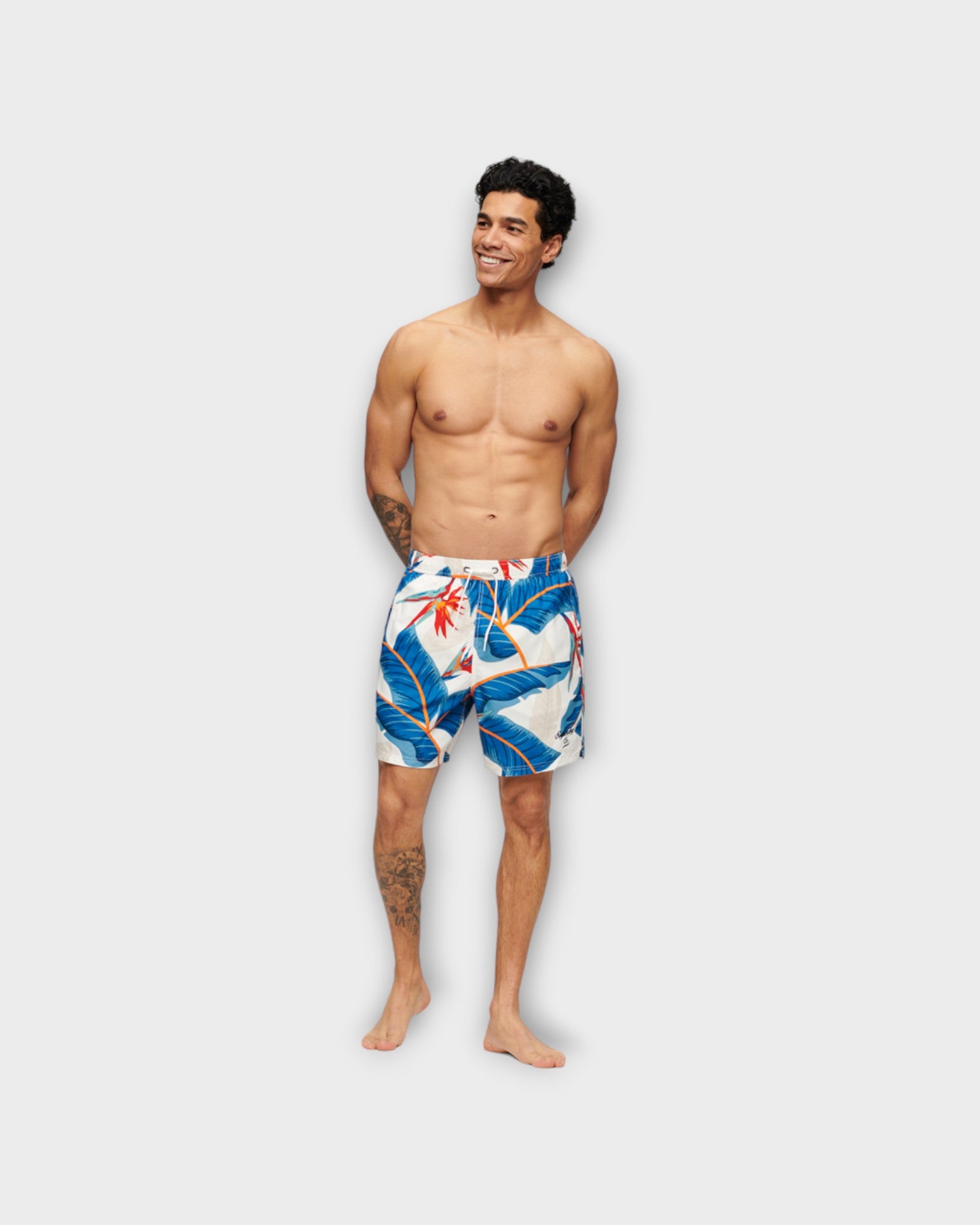 Hawaiian Swim Shorts Print - Optic Paradise