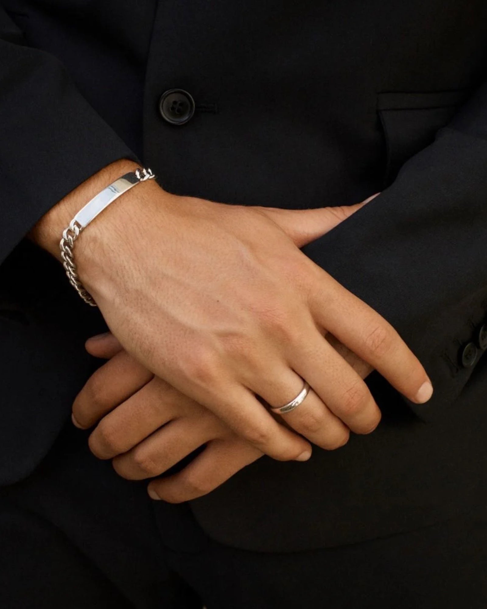 Silver men's Infinte Ring by Edblad featuring an engravable design, showcasing a sleek, polished band with an infinity symbol.