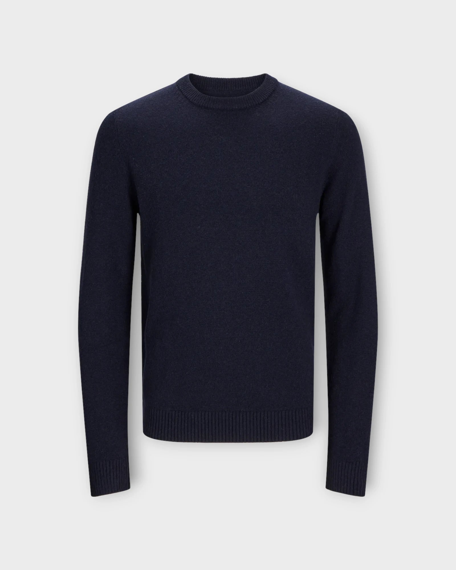 Lambswool Knit Crew Neck LN Night Sky - Navy blå Jack and Jones Herre Strik. Her set forfra.