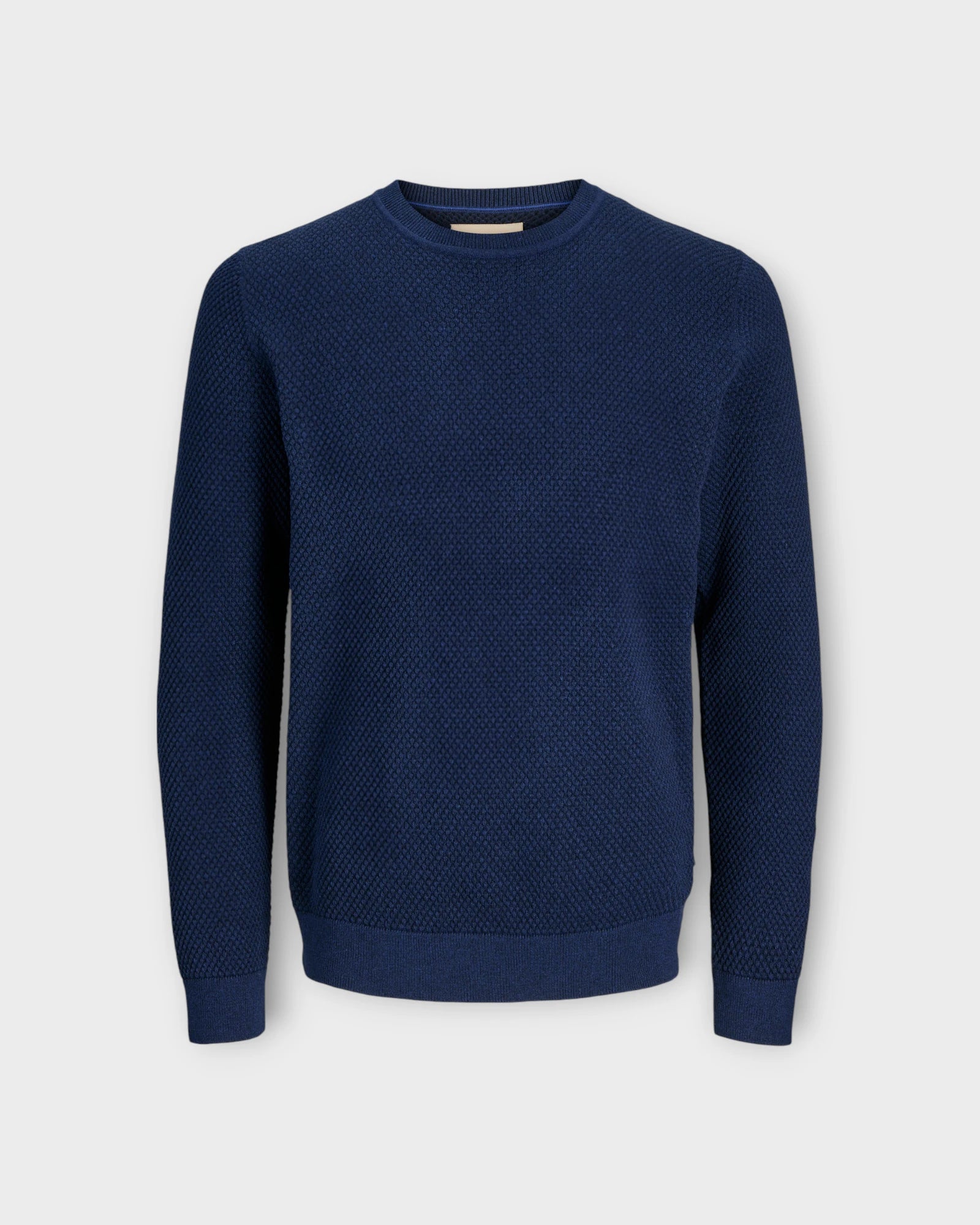 Noah Knit Crew Neck Night Sky/Solid - Blå Jack and Jones Strik til Mænd. Her set forfra.