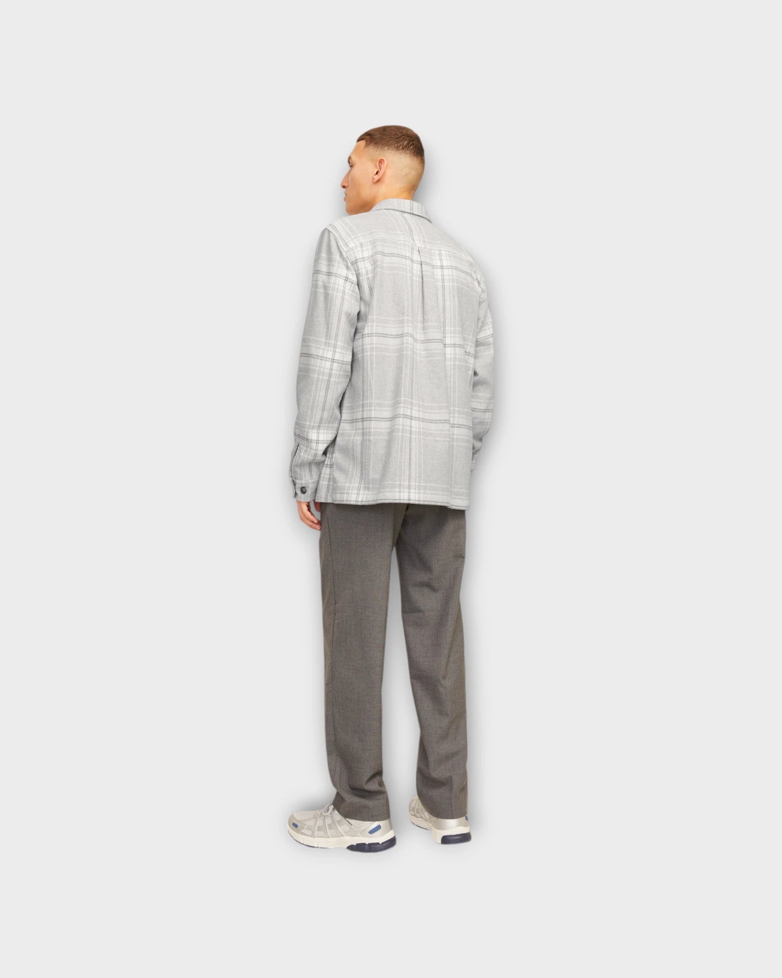 Raymond Melange Check Overshirt - Grey