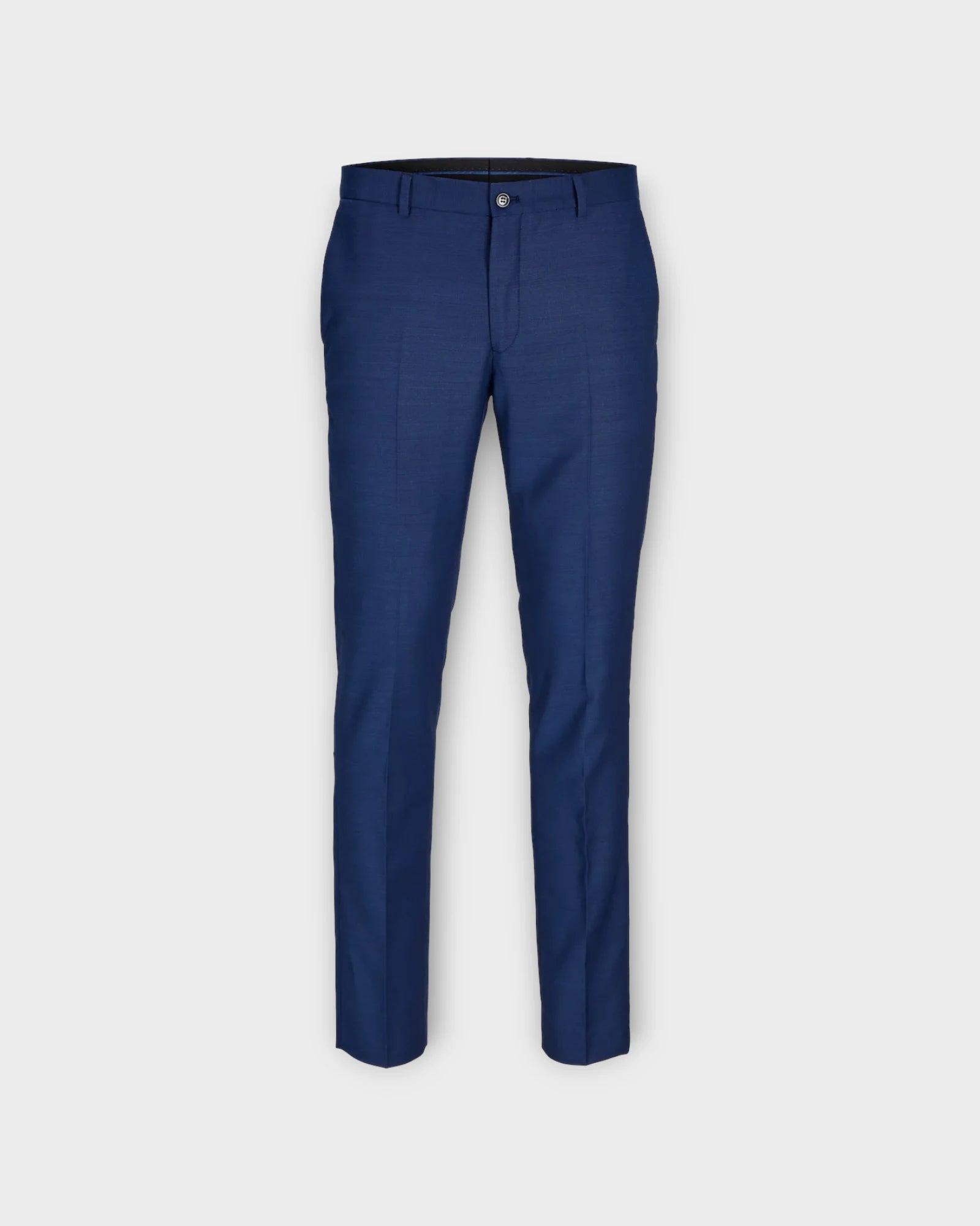 Solaris Trouser Medieval Blue - Blå Jack and Jones Suit Pants til mænd -Konfirmationstøj 2025 - Konfirmand. Her set forfra.