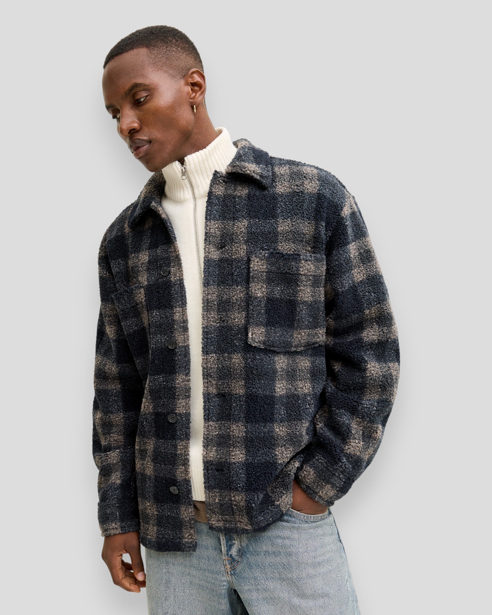 Bleecker Teddy Overshirt LS - Sky Captain Checks
