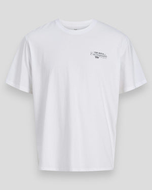 Jack & Jones Paradise Island Tee med rund hals i hvid, let og afslappet t-shirt til mænd, synlig i billedet