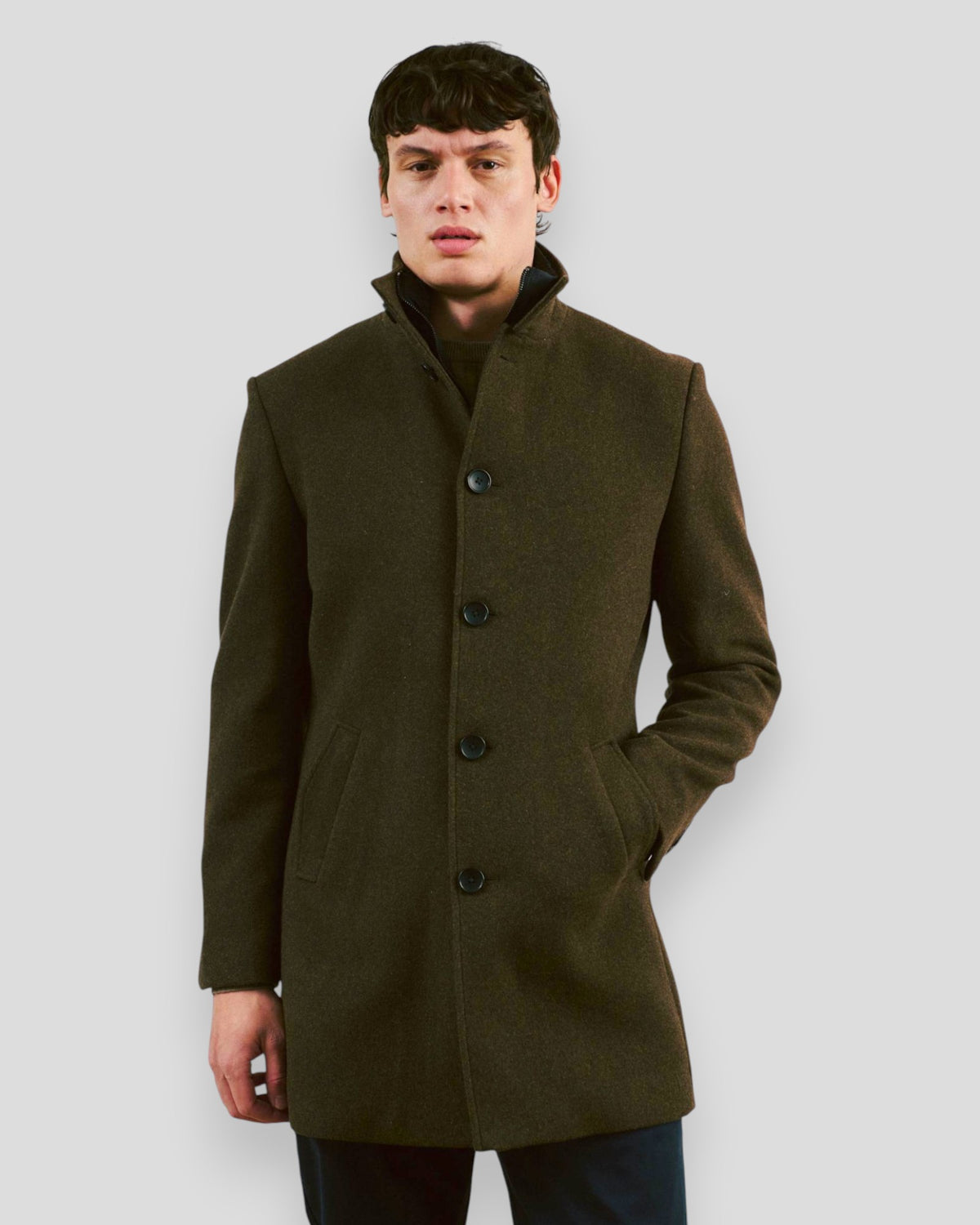 Ontario Slim Fit Coat - Brown