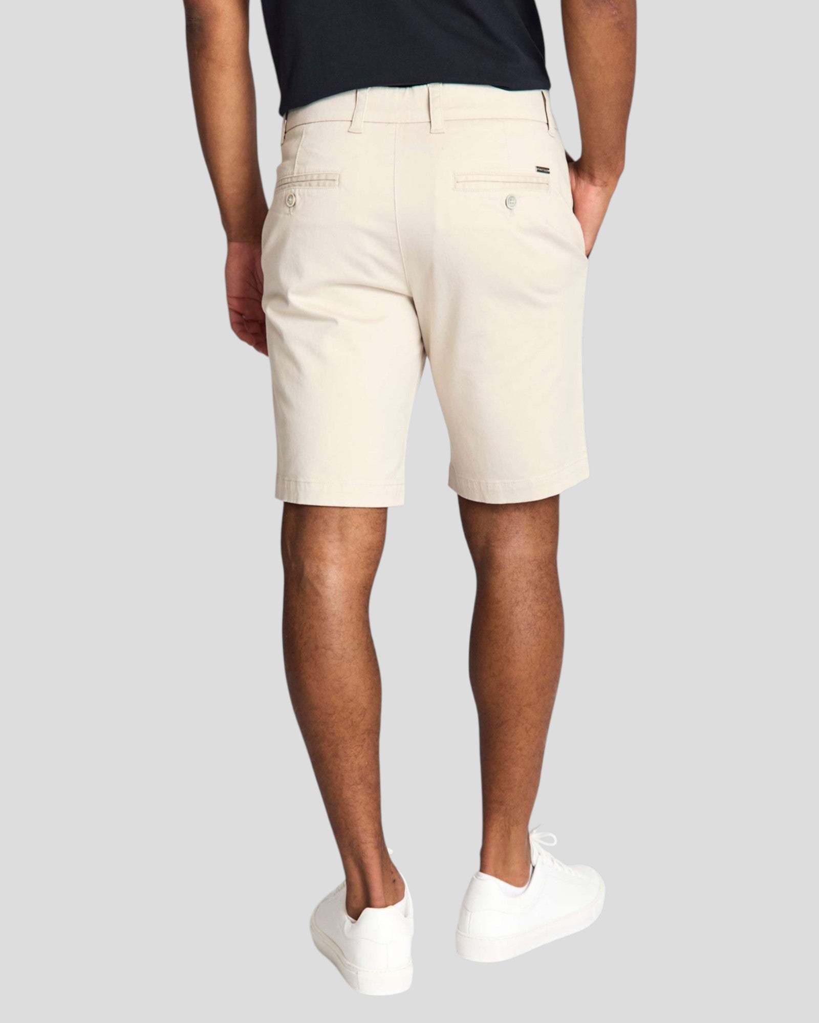 Bruun & Stengade Loris regular fit shorts shown in navy, featuring a casual design with pockets and a comfortable waistband.