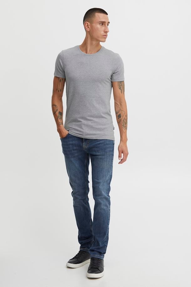 David Crew Neck T-shirt - Light Grey Melange