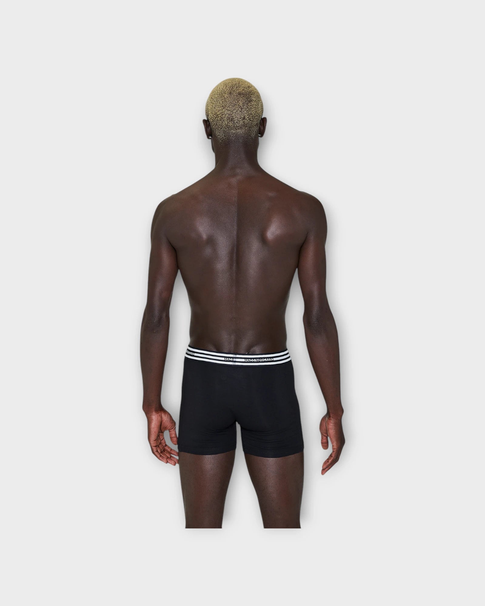 Mads Nørgaard X JBS 5-Pack Giftbox Underwear - Black/Multi Bambus Undertøj. Her set på model bagfra.