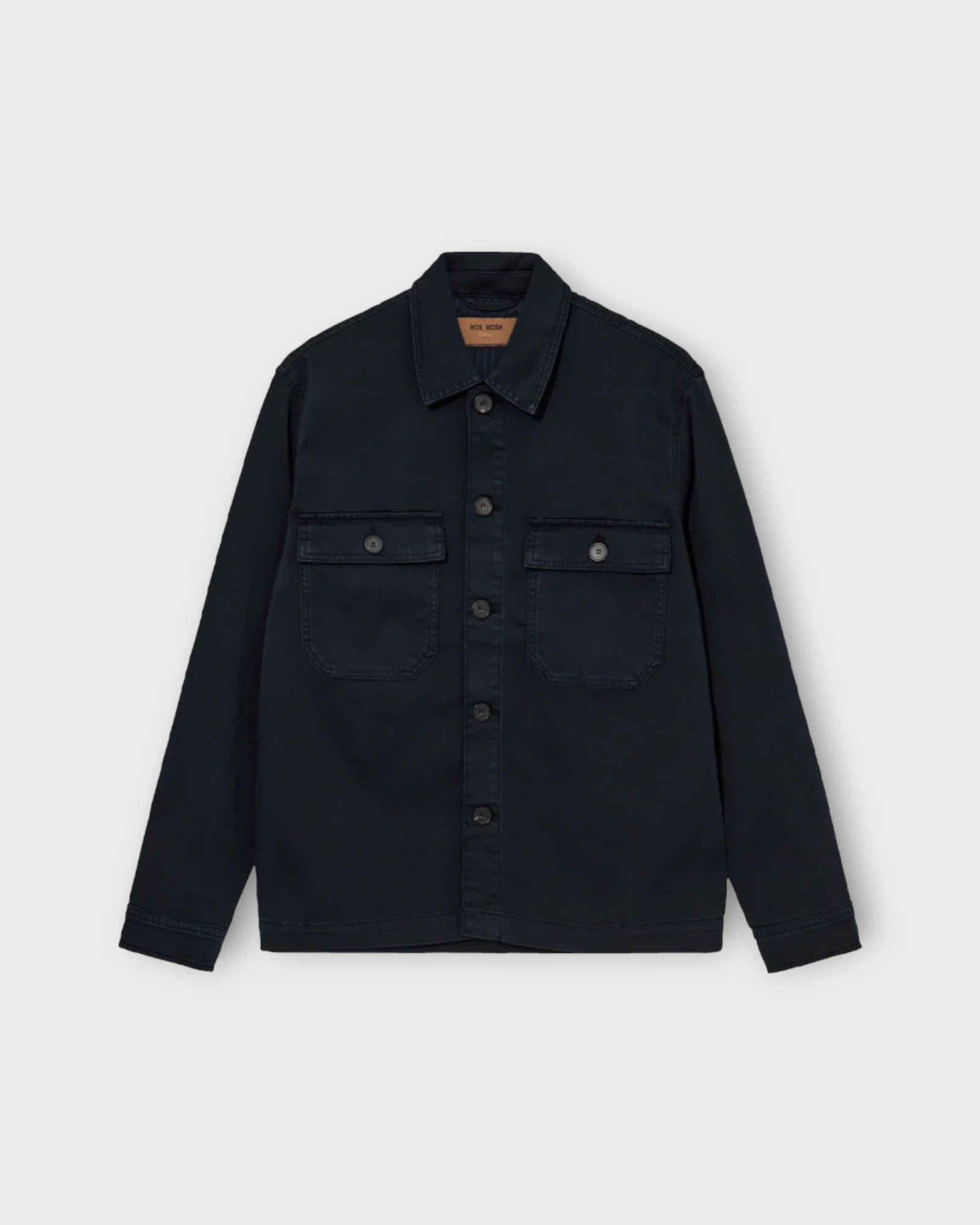 Matteo Soft Overshirt Navy - Mørkeblå Mos Mosh Gallery Herre Overshirt. Her set forfra.